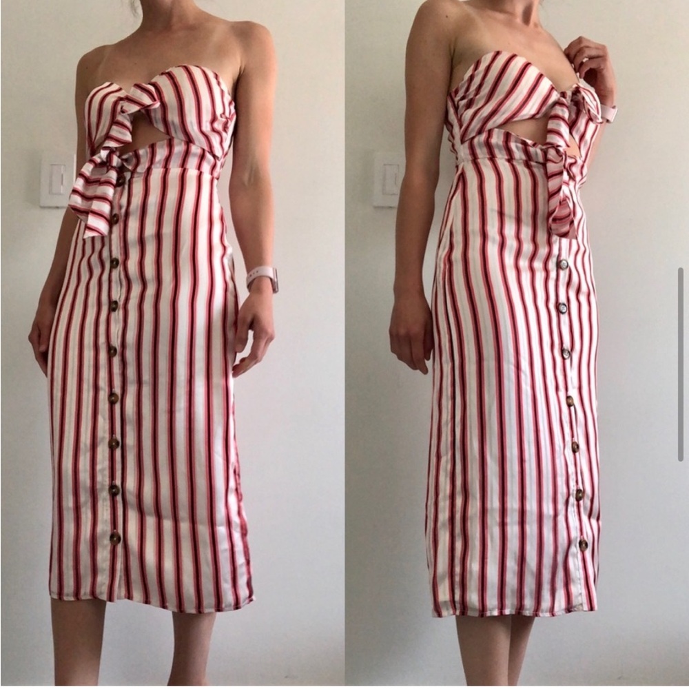 House of Harlow x Revolve Colette Dress Red Stripe - Picture 3 of 6